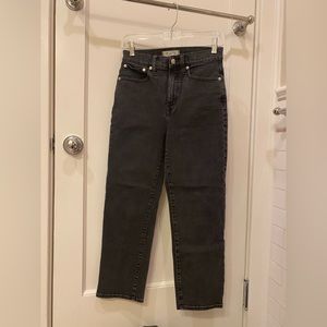 Madewell black classic straight jean